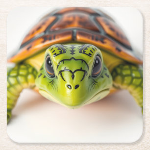 Dessous-de-verre Carré En Papier Vibes de Tortue Lente et Régulière