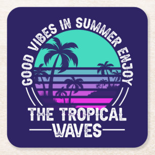 Dessous-de-verre Carré En Papier Vibes d'été tropicales-82646