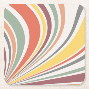 Dessous-de-verre Carré En Papier Vibes rétro colorées