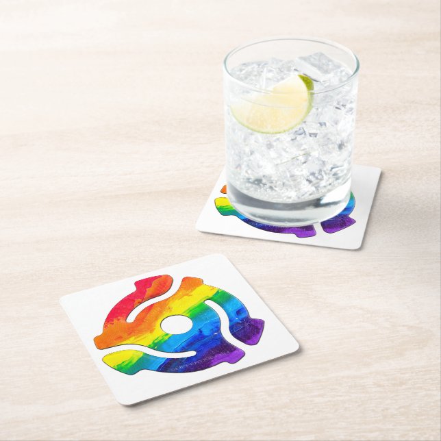 Dessous-de-verre Carré En Papier Vibran de l'adaptateur d'enregistrement SlipperyJo (En situation)