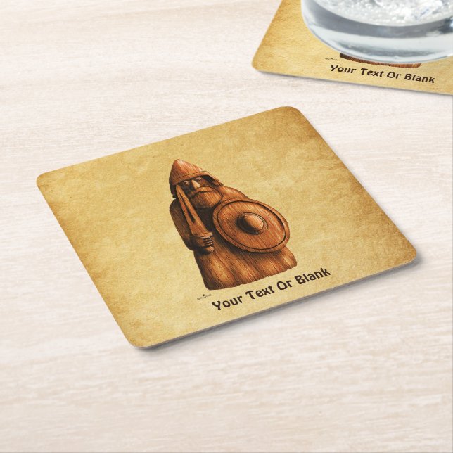 Dessous-de-verre Carré En Papier Viking rustique (Incliné)