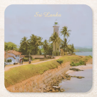 Dessous-de-verre Carré En Papier Ville côtière de Galle, Sri Lanka Souvenir de voya