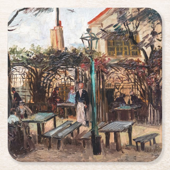 Dessous-de-verre Carré En Papier Vincent Van Gogh - La Guinguette sur Montmartre (Devant)