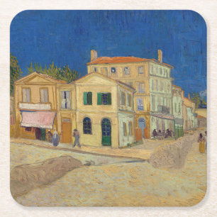 Dessous-de-verre Carré En Papier Vincent van Gogh - La Maison Jaune / La Rue