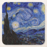 Dessous-de-verre Carré En Papier Vincent Van Gogh - La nuit étoilée<br><div class="desc">The Starry Night / La nuit etoilee - Vincent Van Gogh en 1889</div>