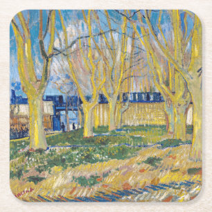Dessous-de-verre Carré En Papier Vincent van Gogh - Le Train Bleu