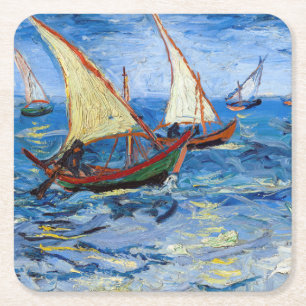 Dessous-de-verre Carré En Papier Vincent van Gogh - Marine près de Saintes-Maries
