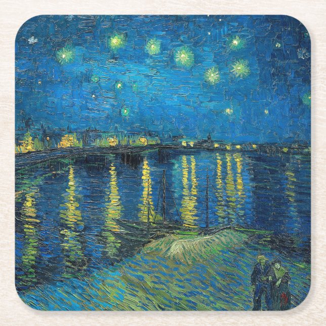 Dessous-de-verre Carré En Papier Vincent Van Gogh Starry Night Over the Rhone (Devant)