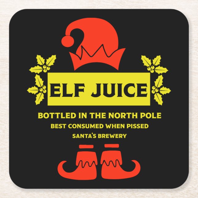 Dessous-de-verre Carré En Papier Vins De Noël Et Vins Étincelants Étiquettes (Devant)