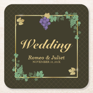 Dessous-de-verre Carré En Papier Vins de raisin avec Dessous de verre Mariage de pa