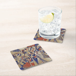 Dessous-de-verre Carré En Papier Vins et bouteilles de vin art