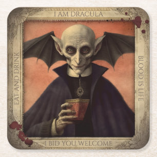 Dessous-de-verre Carré En Papier Vintage Dracula Vampire Halloween Napkins Éffrayan