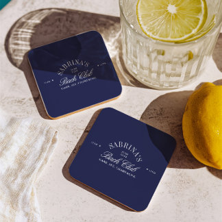 Dessous-de-verre Carré En Papier Vintage Navy Country Club Bachelorette Party