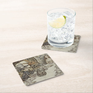 Dessous-de-verre Carré En Papier Vintage Rackham Mad Tea Party Alice au pays des me