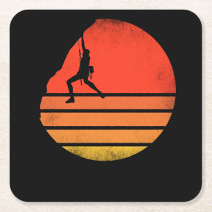 Dessous-de-verre Carré En Papier Vintage Rock Escalade Bouldering