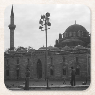 Dessous-de-verre Carré En Papier Vintage Turquie Istanbul Beyazit camii mosquée