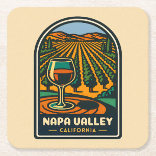 Dessous-de-verre Carré En Papier Vintage voyage Napa Valley California Winery Retro