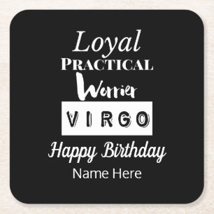 Dessous-de-verre Carré En Papier Virgo Zodiac Caractéristiques amusantes Anniversai