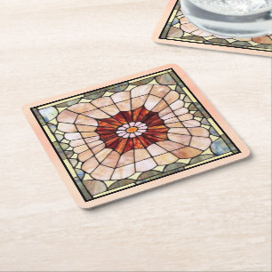 Dessous-de-verre Carré En Papier Vitrail Art Déco 2