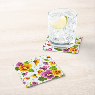 Dessous-de-verre Carré En Papier Vivid fleurs de pansement