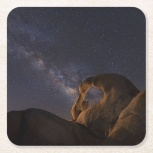 Dessous-de-verre Carré En Papier Voie lactée & Cyclops Arch Alabama Hills