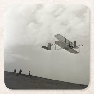 Dessous-de-verre Carré En Papier Vol à voile Aviation Test de vol Frères Wright
