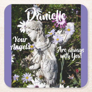 Dessous-de-verre Carré En Papier Vos anges sont toujours avec vous Floral Angel