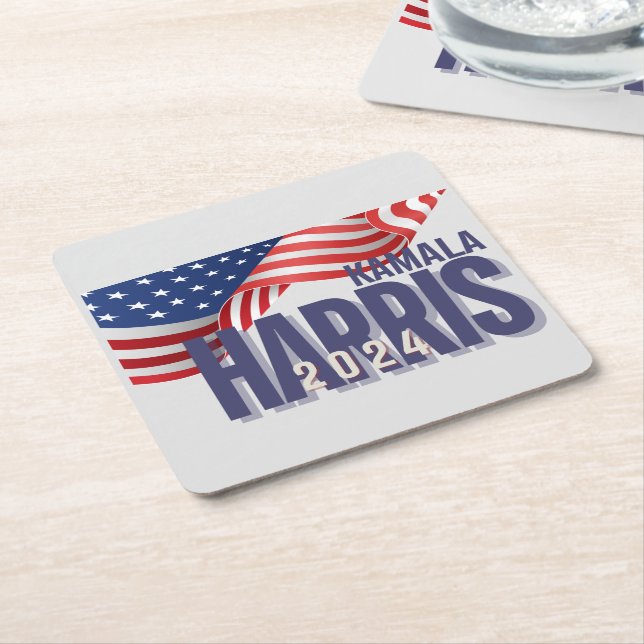 Dessous-de-verre Carré En Papier Vote Harris Election 2024 (Incliné)