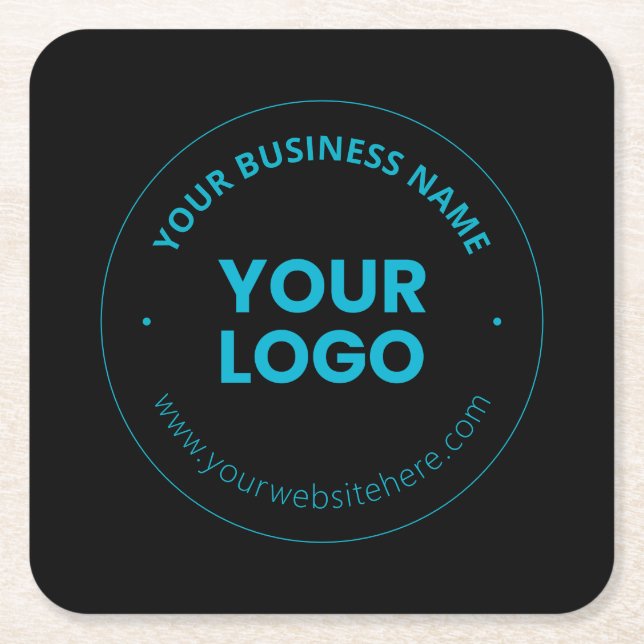 Dessous-de-verre Carré En Papier Votre logo | Nom commercial et site Web modifiable (Devant)