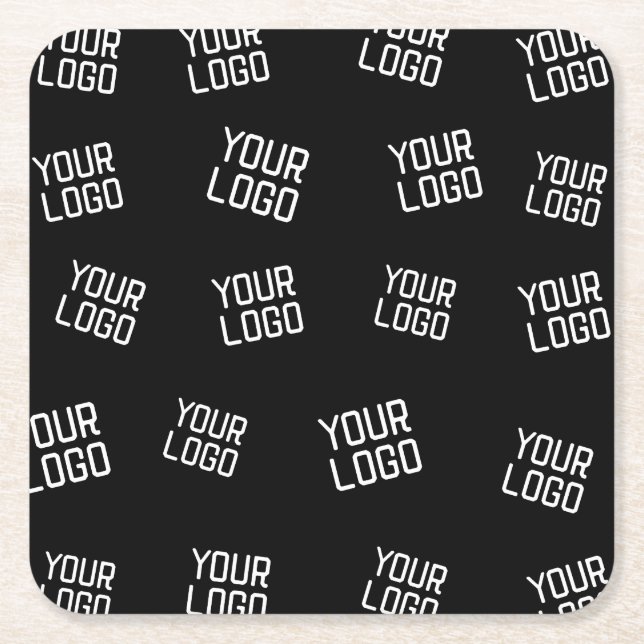 Dessous-de-verre Carré En Papier Votre logo ou image | Modèle de recherche aléatoir (Devant)