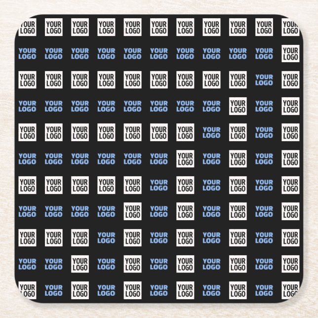 Dessous-de-verre Carré En Papier Votre logo ou image téléchargée | Motif géométriqu (Devant)