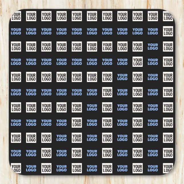 Dessous-de-verre Carré En Papier Votre logo ou image téléchargée | Motif géométriqu (Créateur téléchargé)