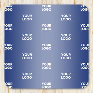 Dessous-de-verre Carré En Papier Votre logo simple en répétition dégradé bleu marin