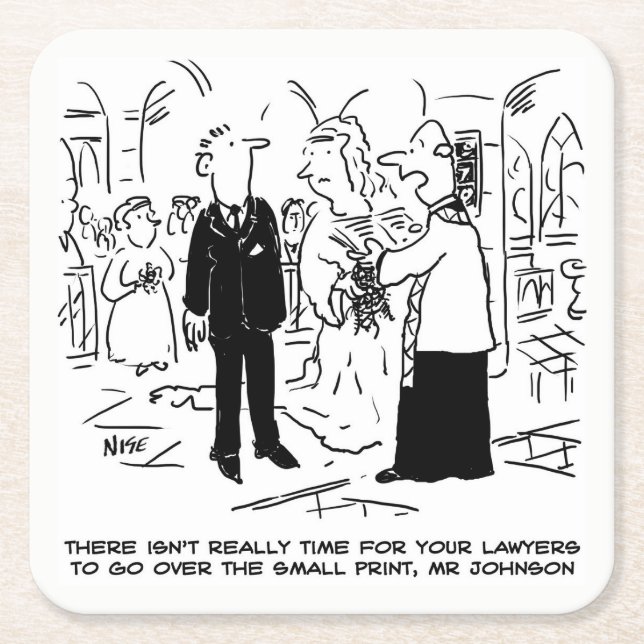 Dessous-de-verre Carré En Papier Vows mariage Petite impression Victoire et Mariage (Devant)