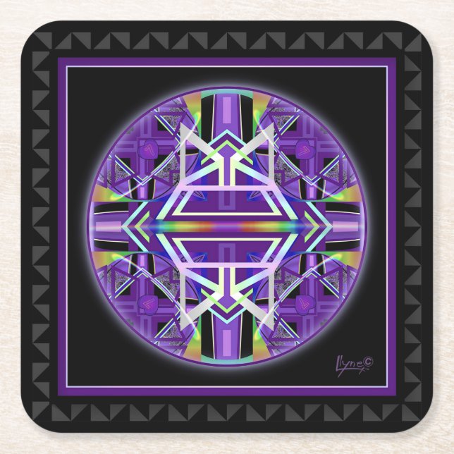 Dessous-de-verre Carré En Papier W3 Violet (Devant)