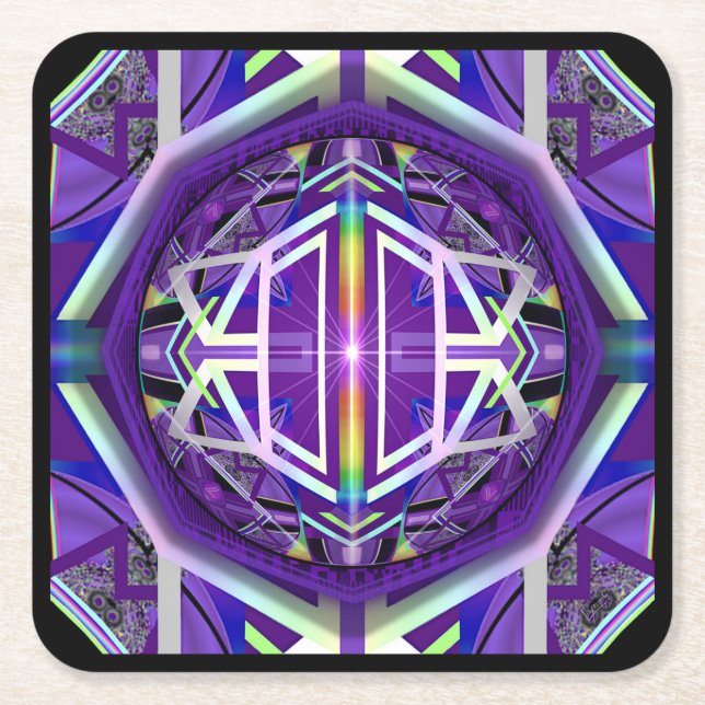 Dessous-de-verre Carré En Papier W3 Violet (Devant)