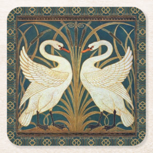 Dessous-de-verre Carré En Papier Walter Crane Swan