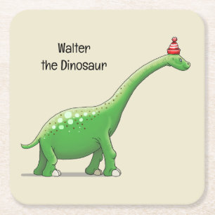 Dessous-de-verre Carré En Papier Walter le Dinosaure