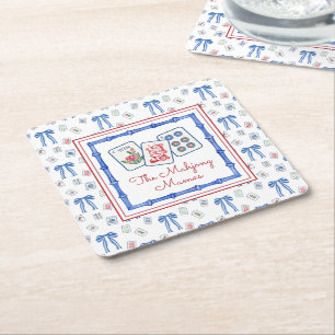 Dessous-de-verre Carré En Papier Watercolor Mahjong Titres & Bows Party