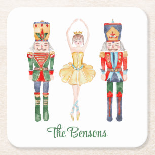 Dessous-de-verre Carré En Papier Watercolor Nutcracker Ballet personnalisé