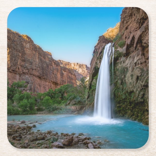 Dessous-de-verre Carré En Papier Waterfalls | Havasu Falls at Sunset (Devant)