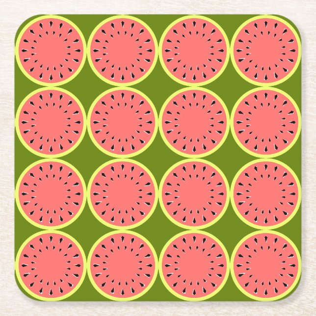 Dessous-de-verre Carré En Papier Watermelon rose Multi (Devant)