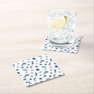 Dessous-de-verre Carré En Papier Wedgewood Blue Ocean Créatures !