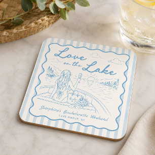 Dessous-de-verre Carré En Papier Week-end de célibataire Love on the Lake pour la f