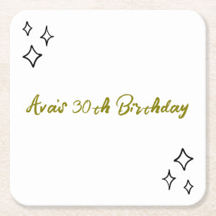 Dessous-de-verre Carré En Papier Whimsical Tini Bit Anniversaire