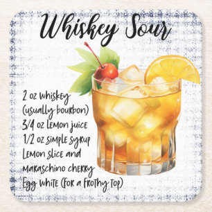 Dessous-de-verre Carré En Papier Whisky Sour