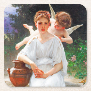 Dessous-de-verre Carré En Papier Whisperies d'Amour, Bouguereau