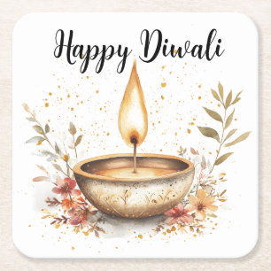 Dessous-de-verre Carré En Papier Whispers of Flame, Diwali