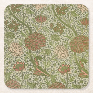 Dessous-de-verre Carré En Papier William Morris Cray Fleur de Sauge Floral Botaniqu
