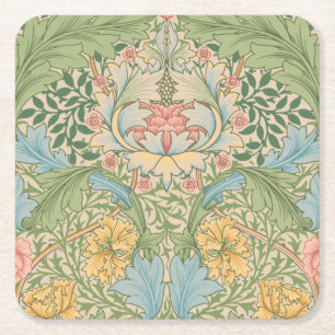Dessous-de-verre Carré En Papier William Morris Fleur de Myrte Floral Botanique